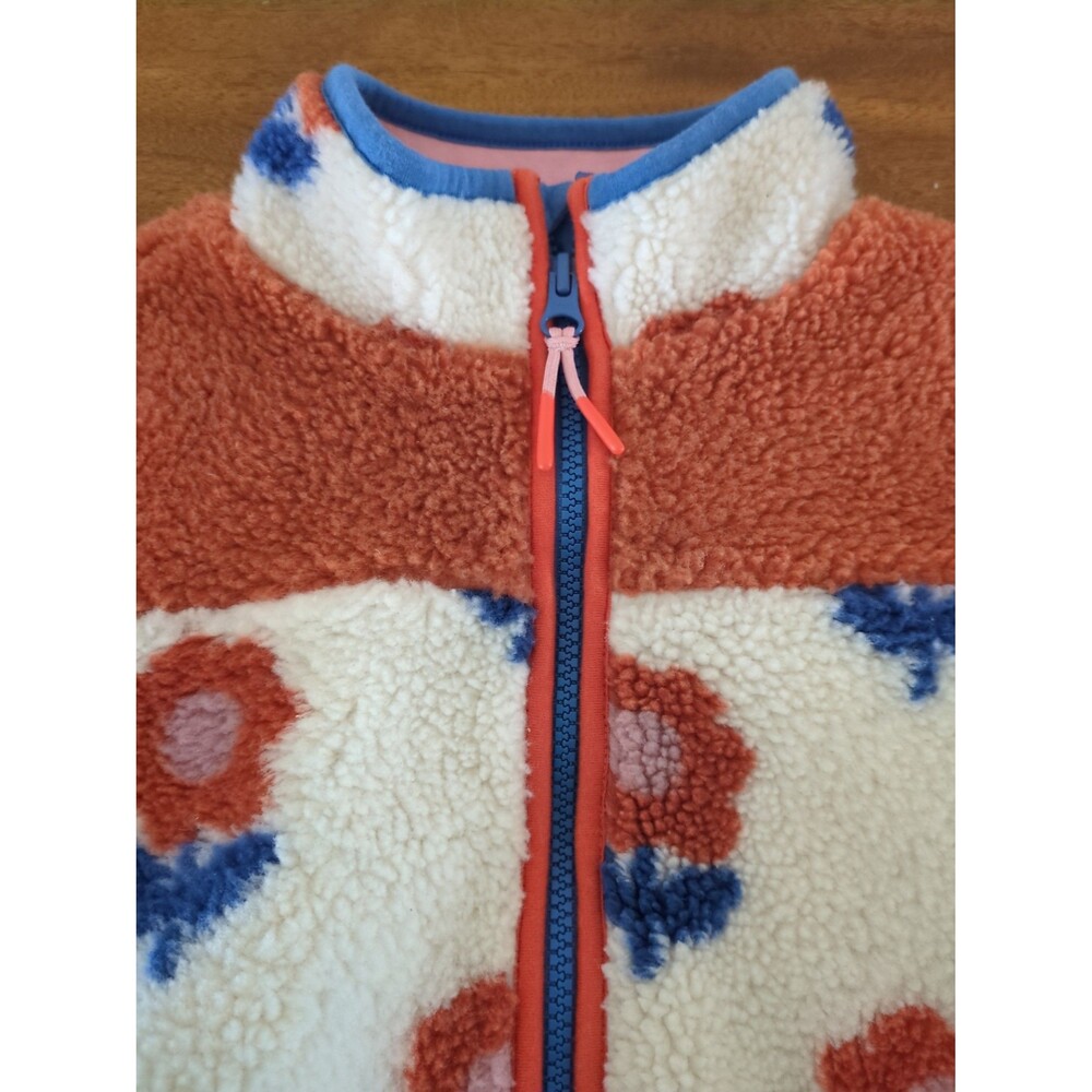 MINI BODEN Kids' Girls Zip Through Printed Fleece Oatmeal Flower Girls 4/5 GUC - Picture 5 of 11